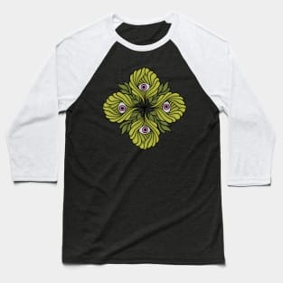 Spring Plant Botanical Fantasy - Green Kaleidoscope Baseball T-Shirt